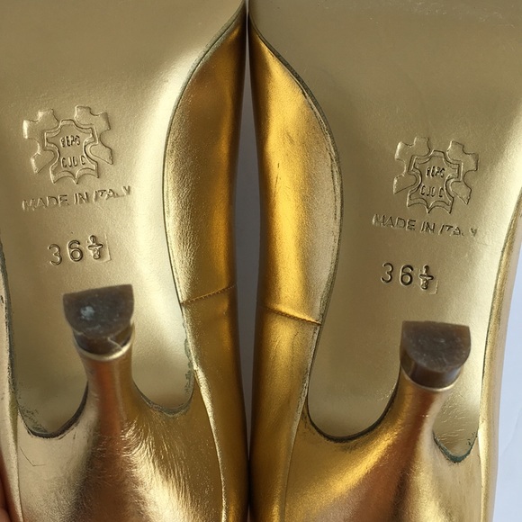 MIASCARPE Made in Italy Golden Leather Upper Heels - Picture 7 of 7